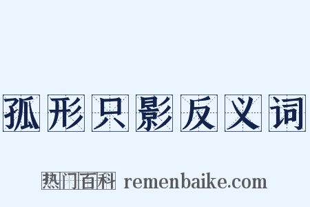 孤形只影反义词是什么意思的图片